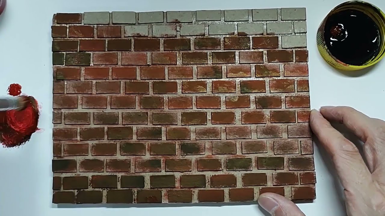 ! MINI BRICK WALL SUPER EASY CRAFT LOOKS REAL! PAREDE CENÁRIO MINIATURA DE PAPELÃO, SUPER REALISTA!!