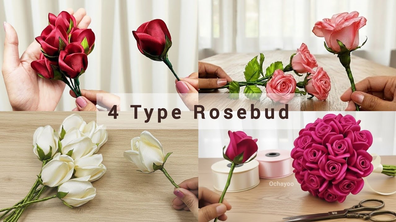 🌹4 EASY Ways to Make DIY Satin Ribbon Rosebuds | STEP BY STEP Tutorial