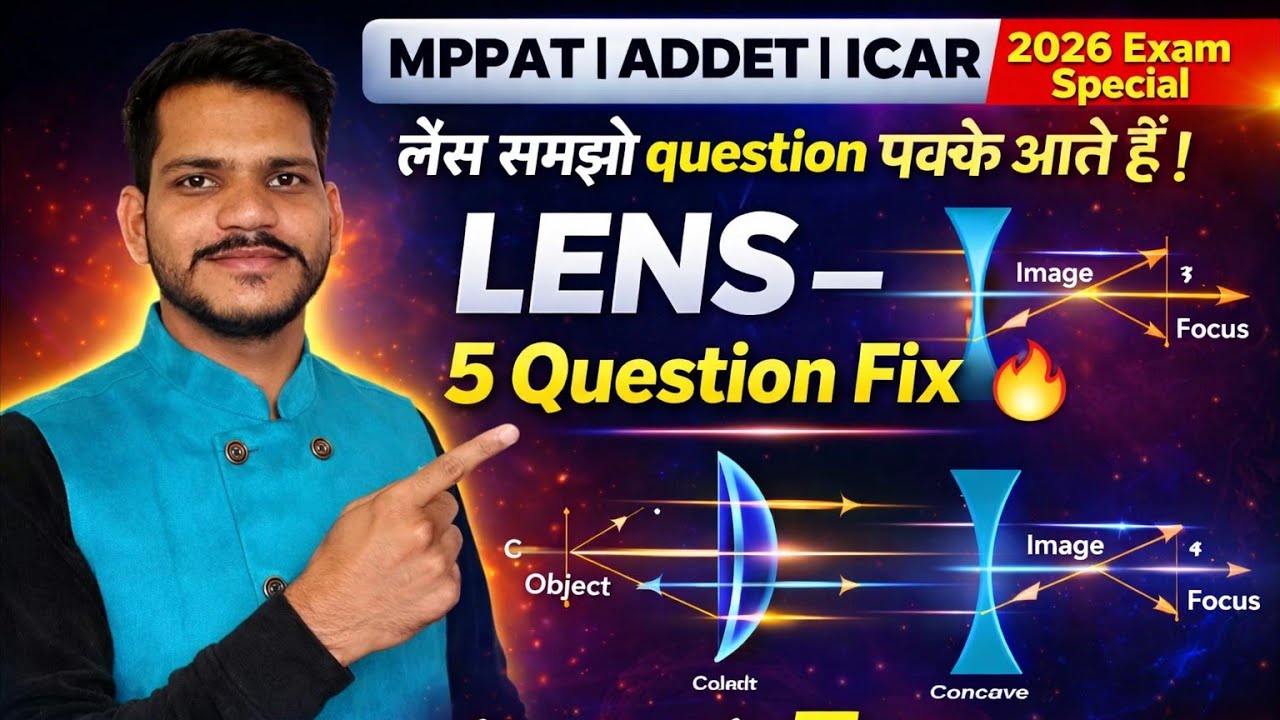लेंस (Lens) पूरा Chapter 🔥 MPPAT/ADDET/ICAR 2026 | सवाल पक्के
