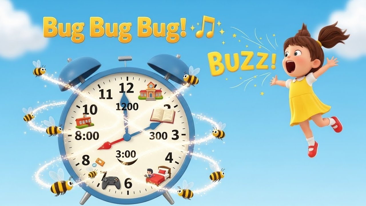 Learn Time With Busy Bee 🐝 | Fun Clock Song for Toddlers!