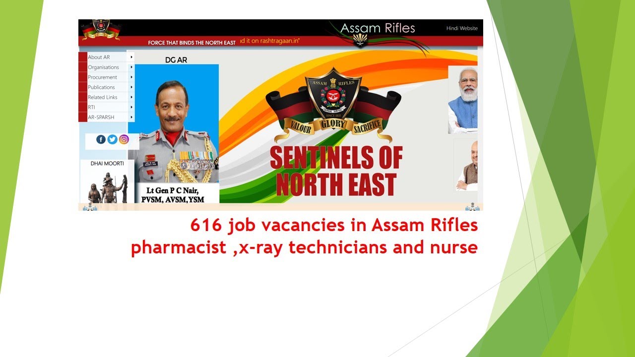 pharmacist job vacancy in Assam Rifles .