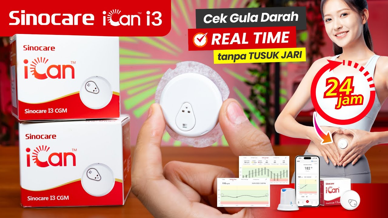Cek Gula tanpa Tusuk Jari dan Real-Time 24 Jam‼️ Review & Cara Pakai SINOCARE iCan i3