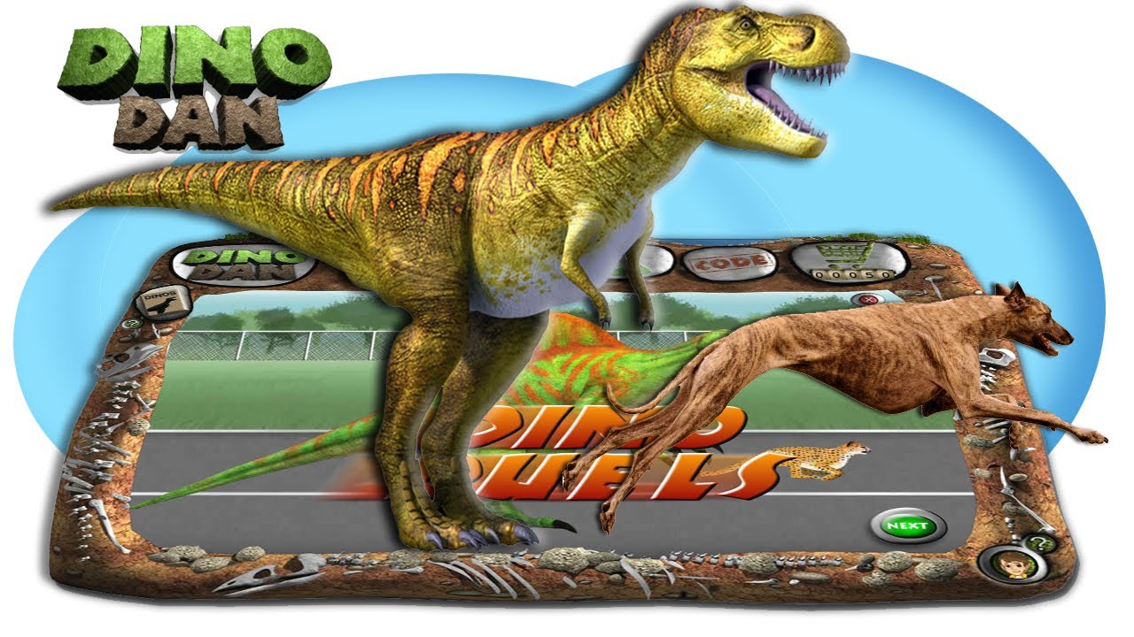DINO DAN :  DINO DUELS - Tyrannosaurus Vs Greyhound