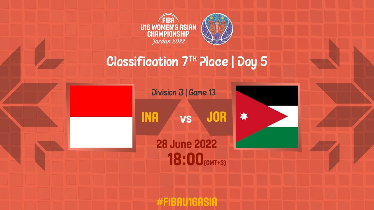 Indonesia v Jordan | Full Basketball Game | FIBA U16 Women's Asian Championship 2022 | Division B