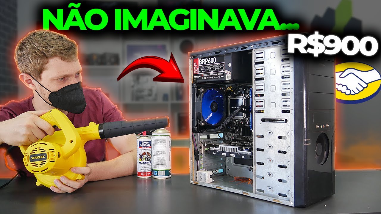 TINHA ATÉ BARATA! LIMPANDO O PC GAMER DE R$900 QUE COMPREI NA INTERNET
