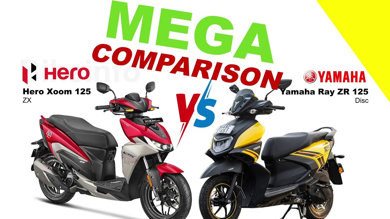 Hero Xoom 125 vs Yamaha Ray ZR 125 | Mega Comparison @bikeinfo-199 #bikecompare #automobile