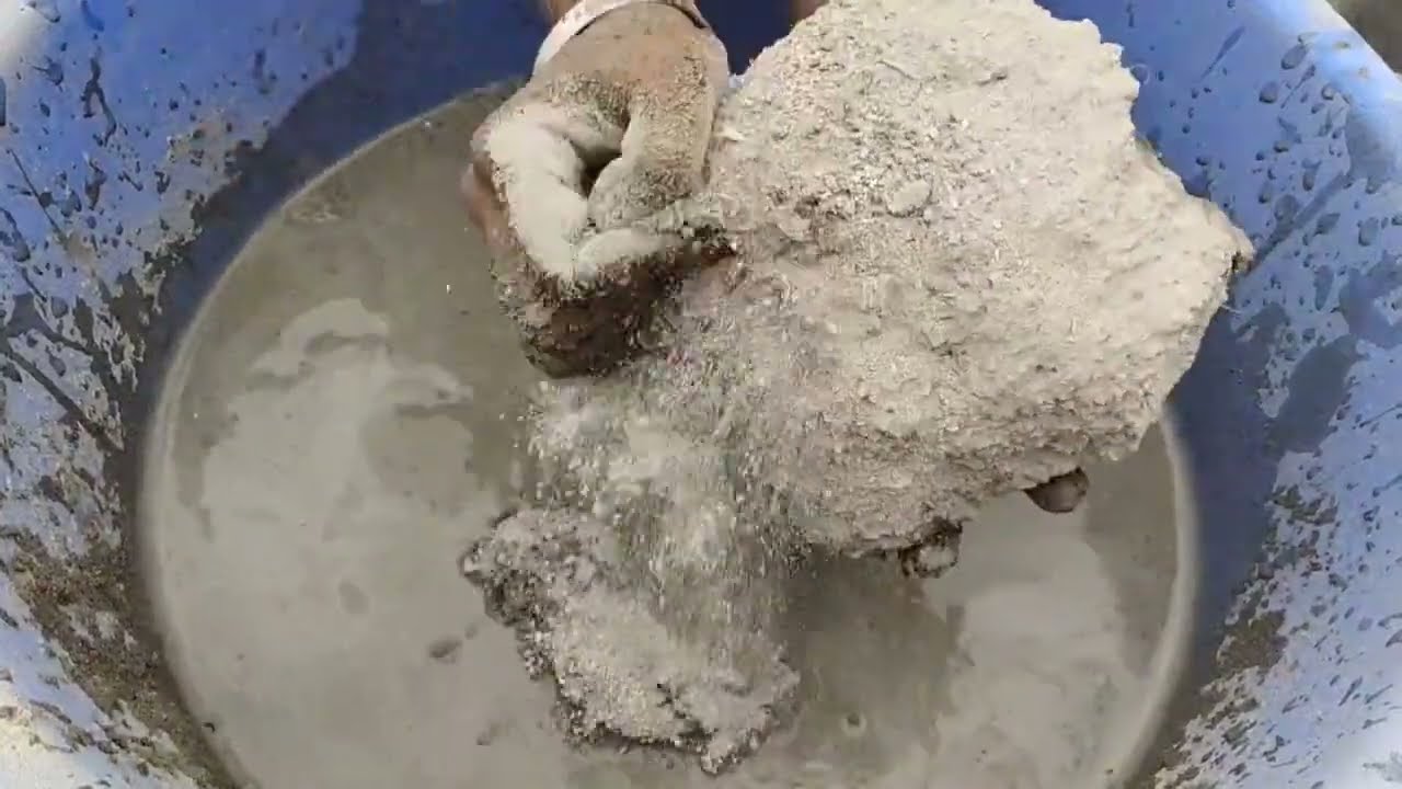 Grainy Gritty sand cement crumbling in water 💦💦 SA ASMR