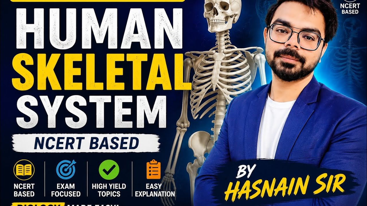 HUMAN SKELETAL SYSTEM | ALL COMPETITIVE EXAMS | NCERT BASED | By Hasnain Sir #ncert #biology #cbse 