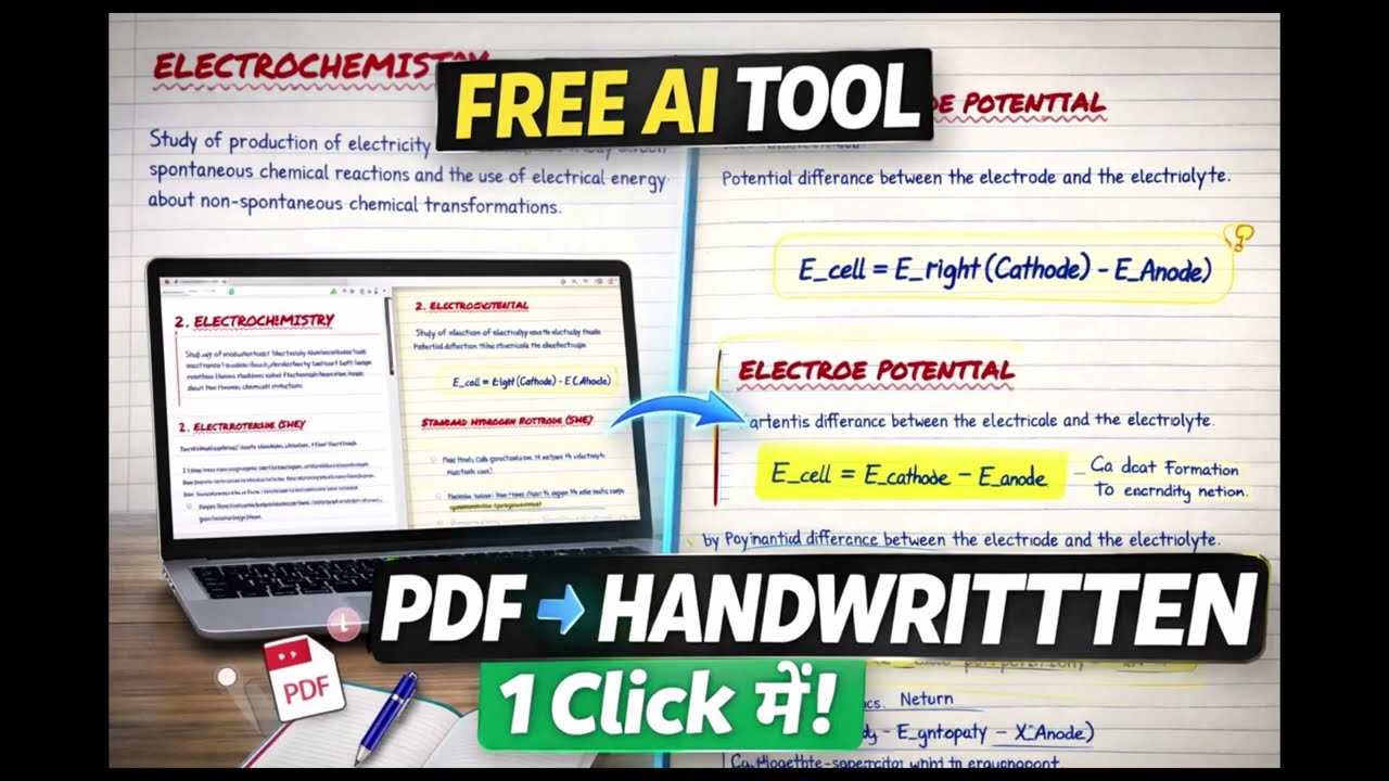 Convertir un PDF en notes manuscrites réalistes ✍️ | Outil IA GRATUIT