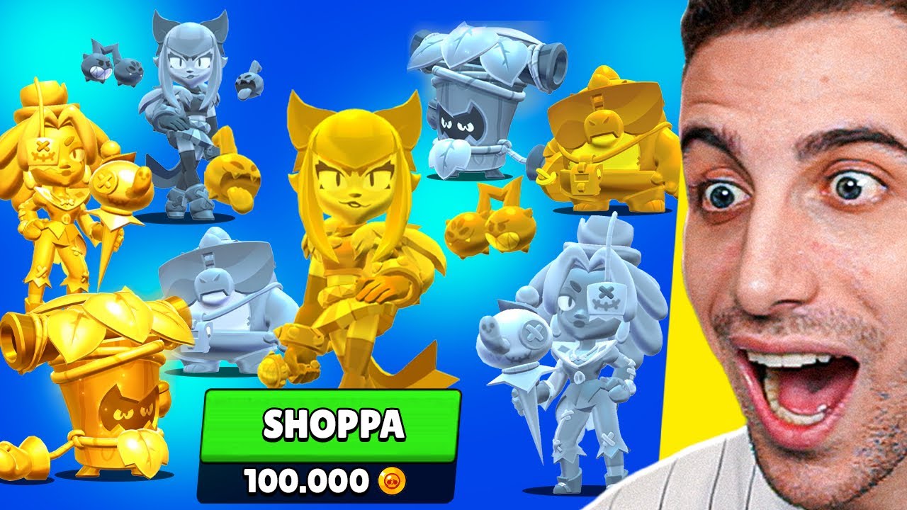 Spendo 100.000 MONETE per Shoppare Skin ARGENTEE e DORATE! Brawl Stars ITA!