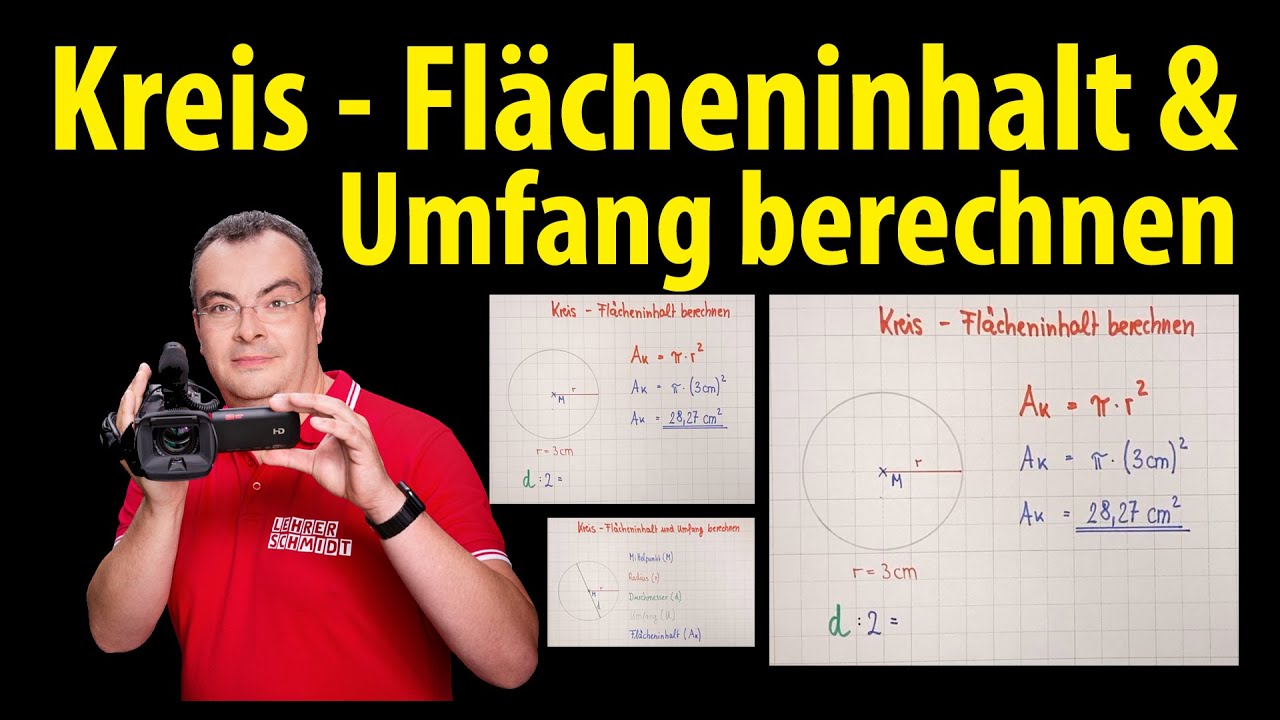 Kreis - Flächeninhalt und Umfang berechnen | Lehrerschmidt