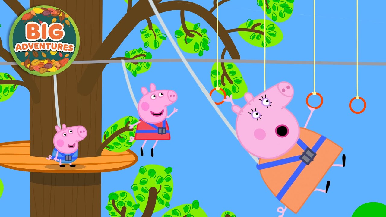 Peppa Pig&rsquo;s Zipline Park Adventure! 🌳 Peppa & George: Monkey Trees | Cartoon for Kids | 20 Min