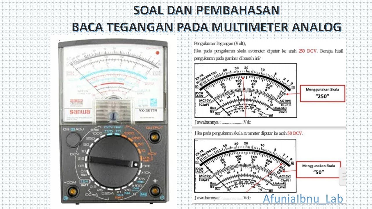 SOAL DAN PEMBAHASAN BACA SKALA TEGANGAN MULTIMETER ANALOG