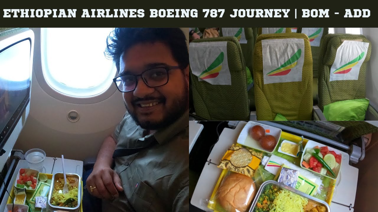 ETHIOPIAN AIRLINES Boeing 787-8 Economy Class Review | Mumbai - Addis Ababa | Flight Vlog #10
