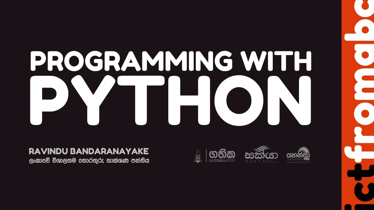 PYTHON PROGRAMMING DAY 1 - FOR 2024 AL ICT - RAVINDU BANDARANAYAKE