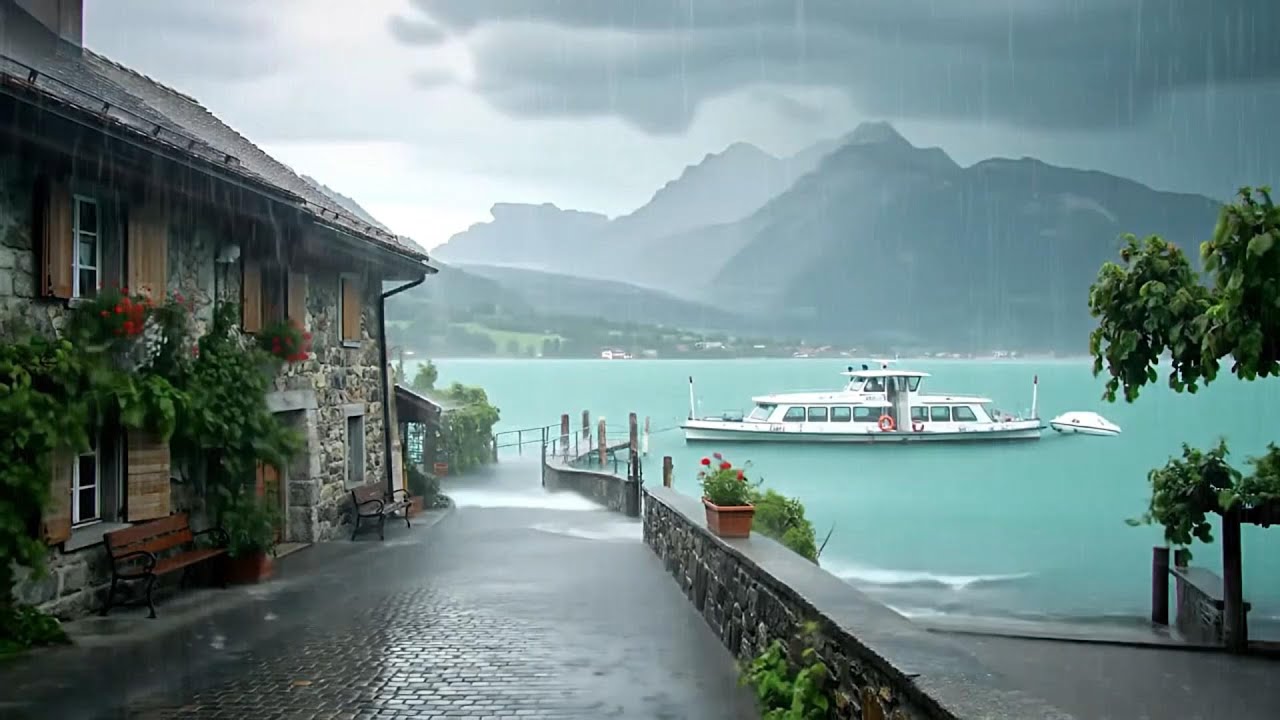 Rainfall ambience for calming your thoughts | Deep sleep sounds to relax quickly 🌧️