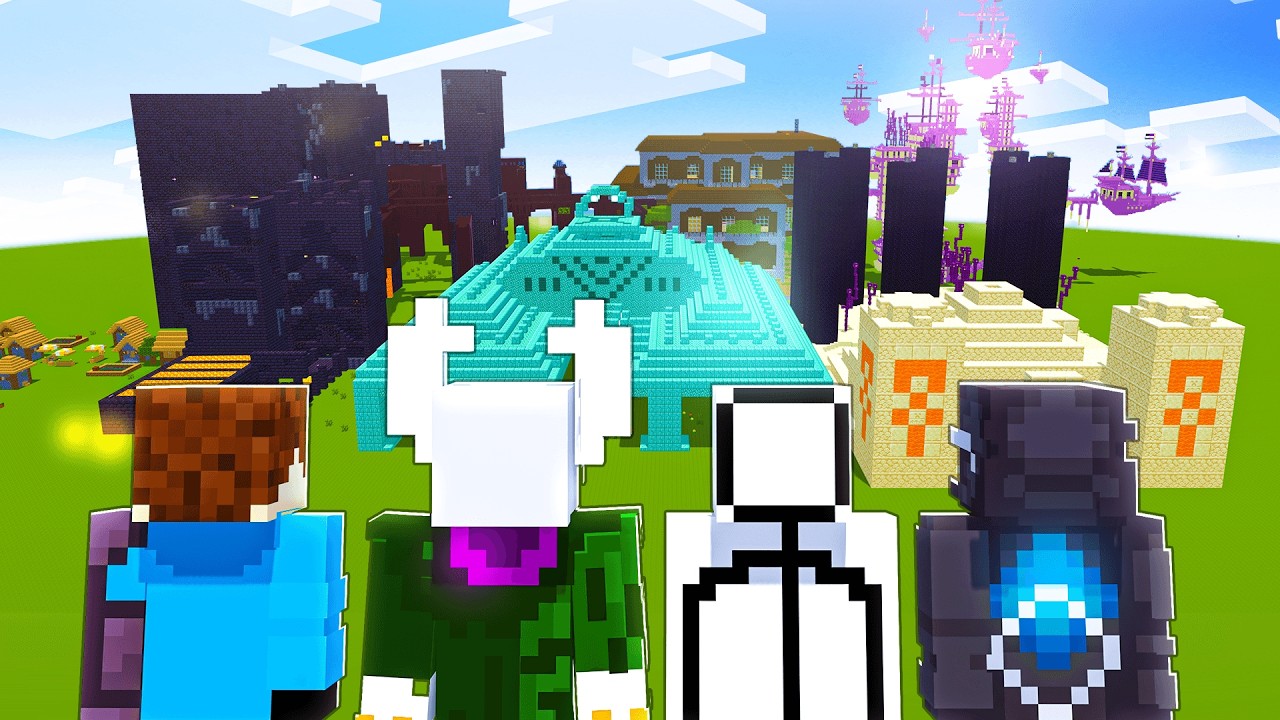 MINECRAFT pero salen ESTRUCTURAS cada MINUTO