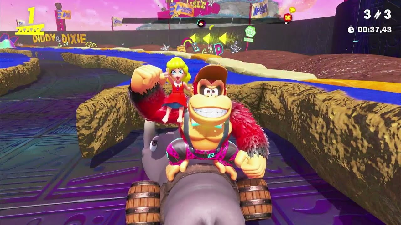 Rambi Rumble. Regular Race - Donkey Kong Bananza (0:37,430)
