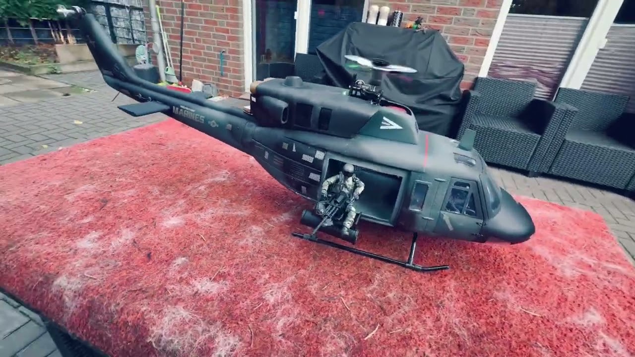 FLISHRC Bell UH-1 500er Sizer RC Helikopter - Testrun Engine & Double GPS Sensors