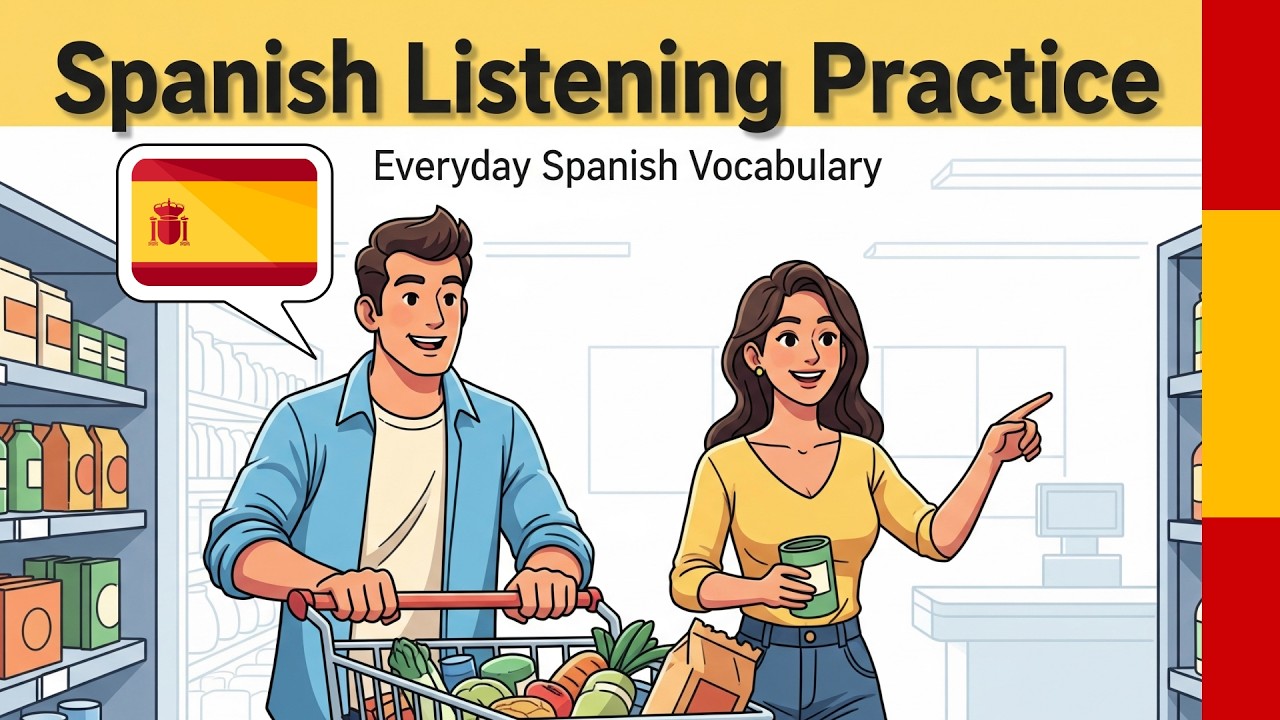 Aprende Espa&ntilde;ol en el Supermercado 🛒 (Di&aacute;logo F&aacute;cil A1/A2) | Conversaciones Diarias en Espa&ntilde;ol