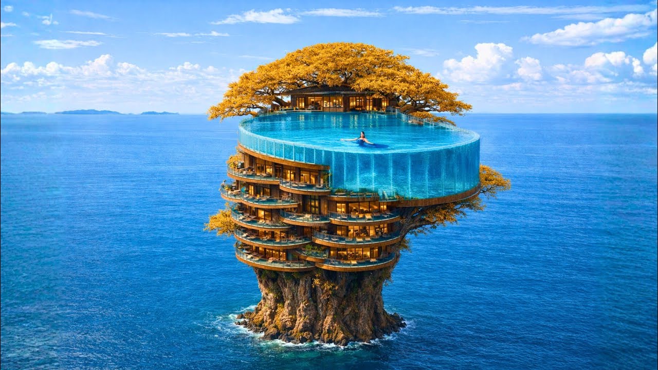 166 Days Building 1M Dollars Swimming Pool On Top Of Giant Tree House (ASMR)