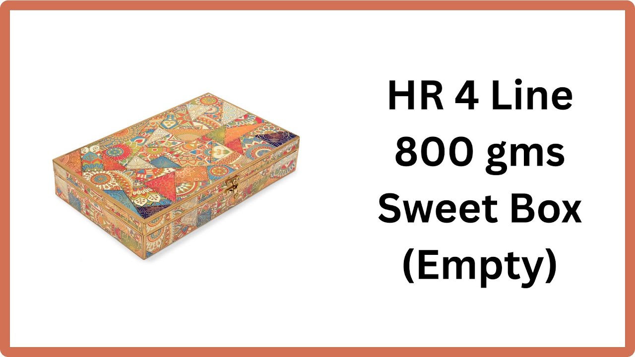 HR 4 Line 800 gms Sweet Box | Vintage Patchwork Design | Premium MDF Gift Box