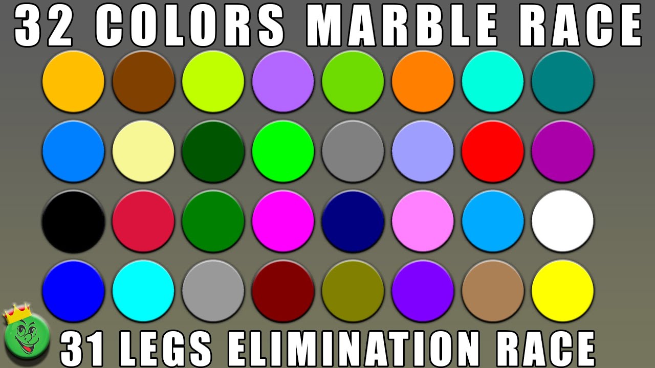 32 Colors Elimination Marble Race with 31 legs / Marble Race King