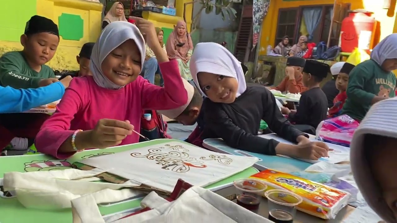 Sehari Membatik Bersama Kelas 1//MI.Nahdlatul Ulama Balikpapan//#learning #art #minu #membatik