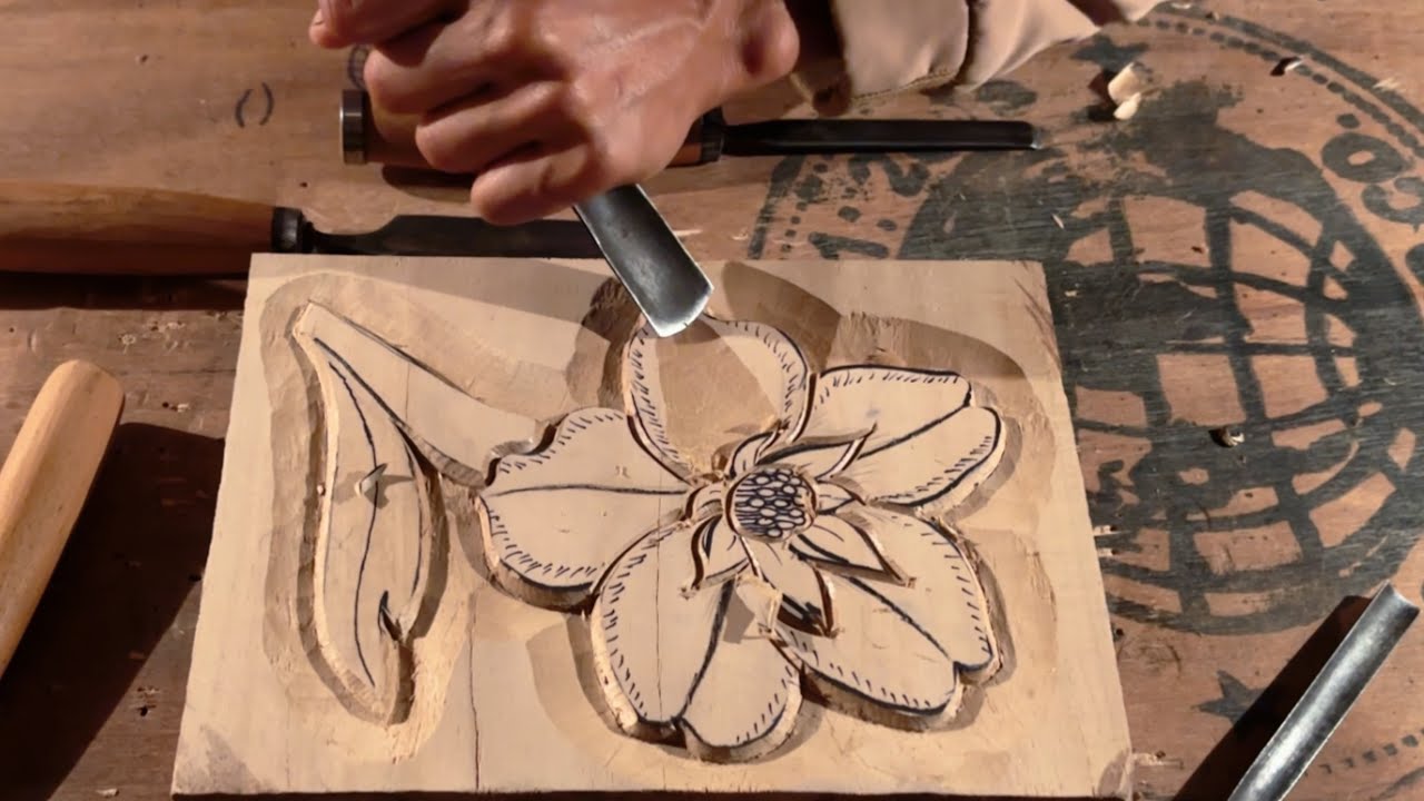  How to Carve a Flower Step by Step // शानदार लकड़ी की कलाकारी