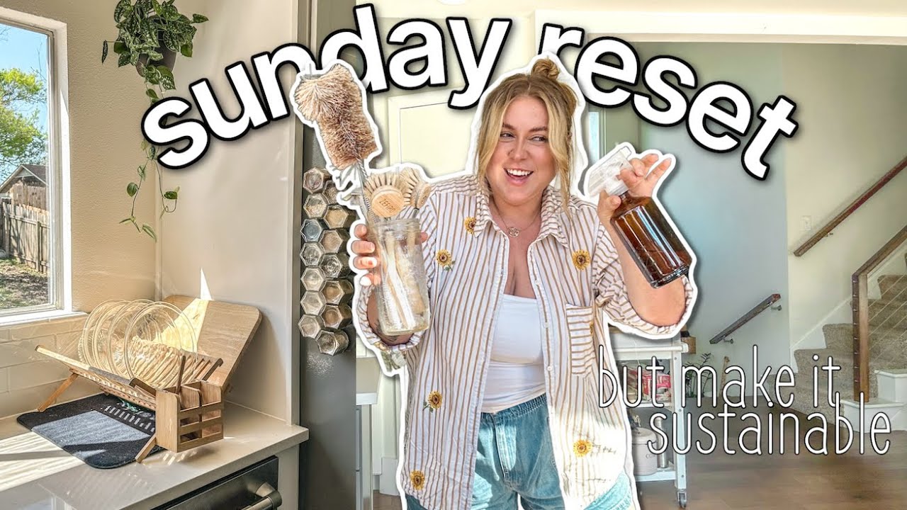 sunday cleaning reset for my sustainable home 🫧🧺🍃