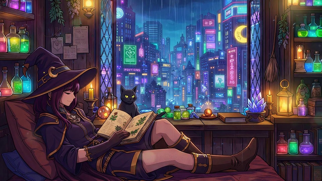 Nightspell Radio — Rainy Lo-Fi Warlock Beats ☕🌧️