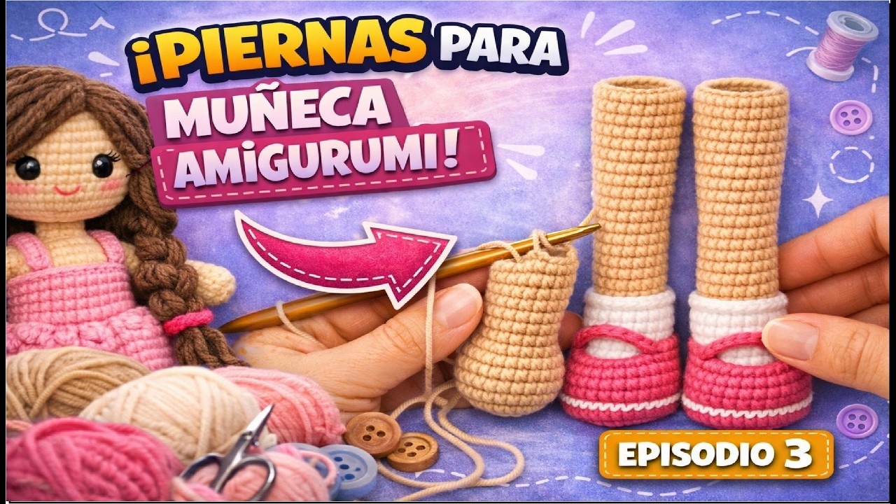 Muñeca Amigurumi a crochet (los pies )