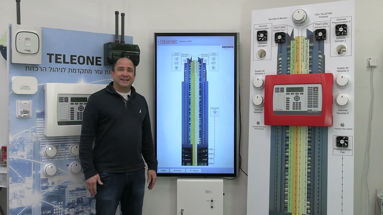 A demonstration of Telefire's smoke control touch panel (TFDP-7000)