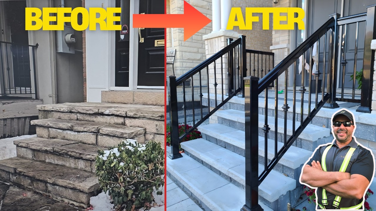 How to Install Black Aluminum Railings on a Small Porch  Step by Step Guide