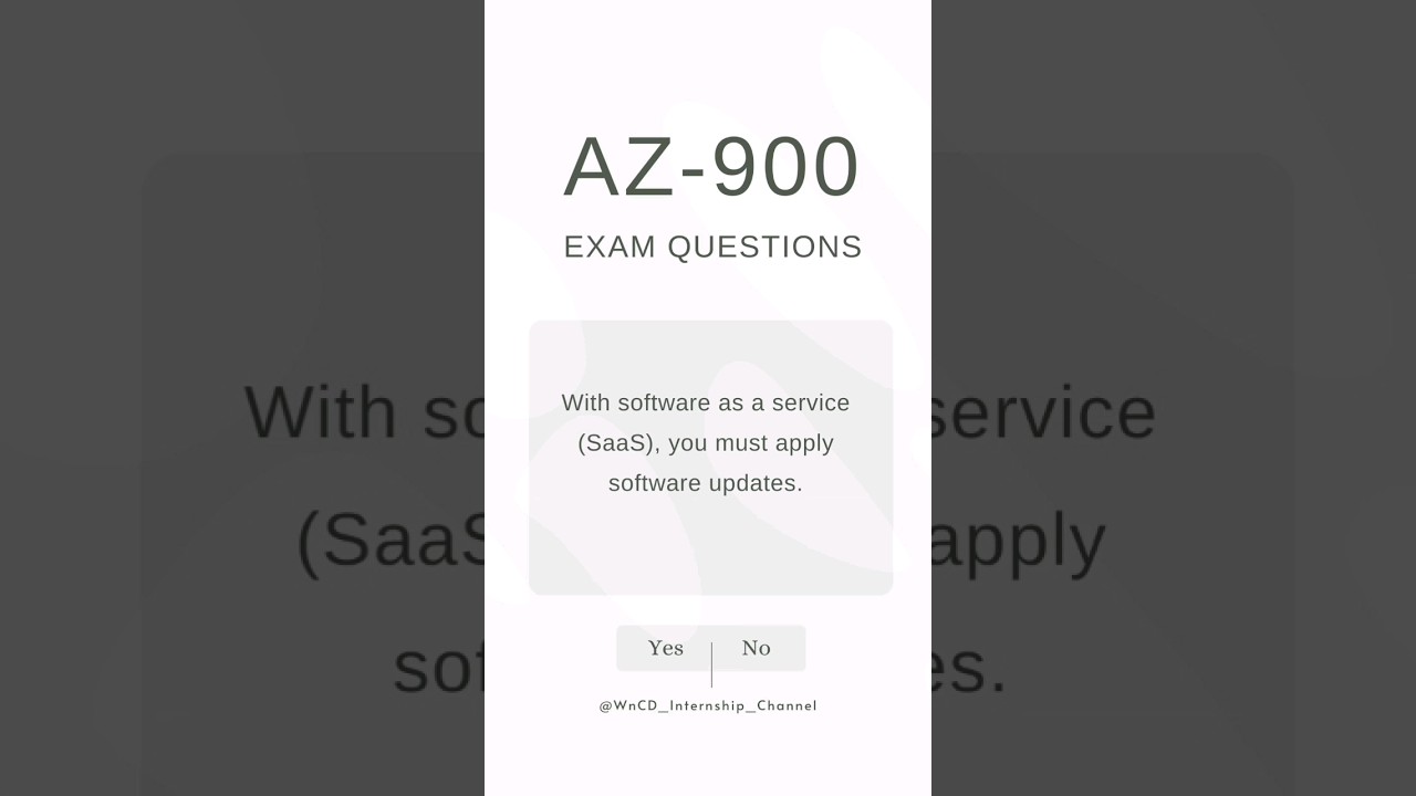 AZ- 900 REAL EXAM QUESTIONS #azure #microsoft #examquestion #question #shorts #viral #trending