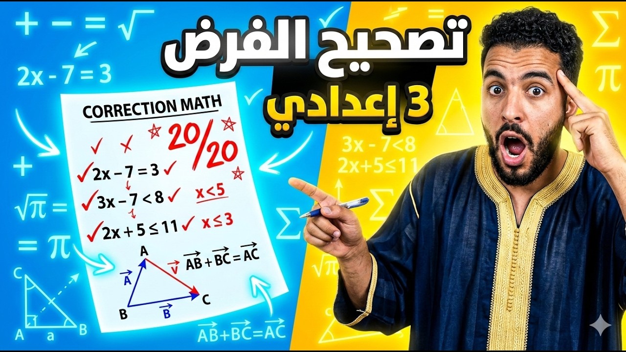 Devoir Surveillé N°1 S2 – Correction | Math 3AC : Équations, Inéquations, Vecteurs, Translation