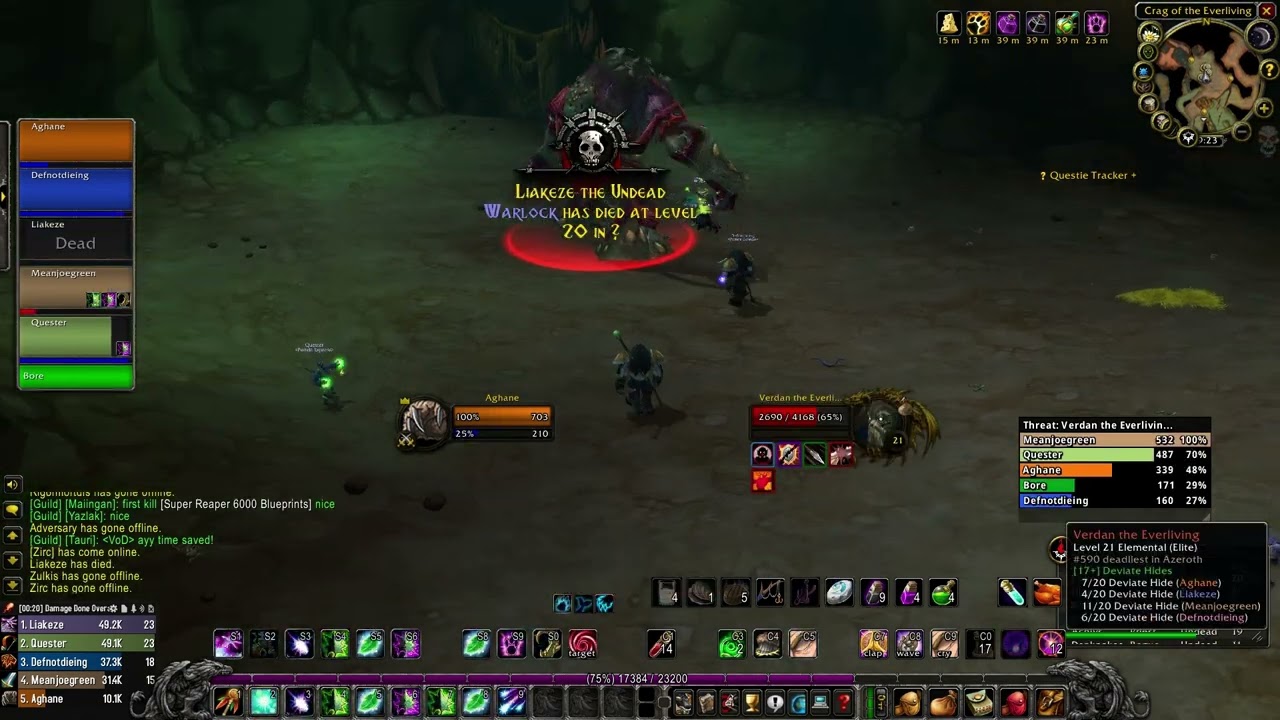 Wailing Caverns Oneshot- Hardcore Classic WoW Death