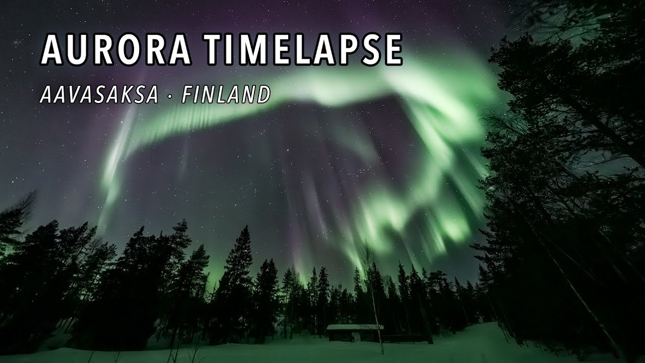 Aurora Timelapse Over Aavasaksa | Northern Lights in Lapland Finland 4K