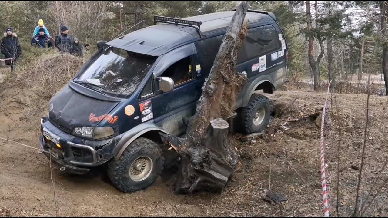 Жесткая Delica против Jeep Wrangler, ГАЗ-69, Suzuki Escudo, Nissan Safari! Категория Medium