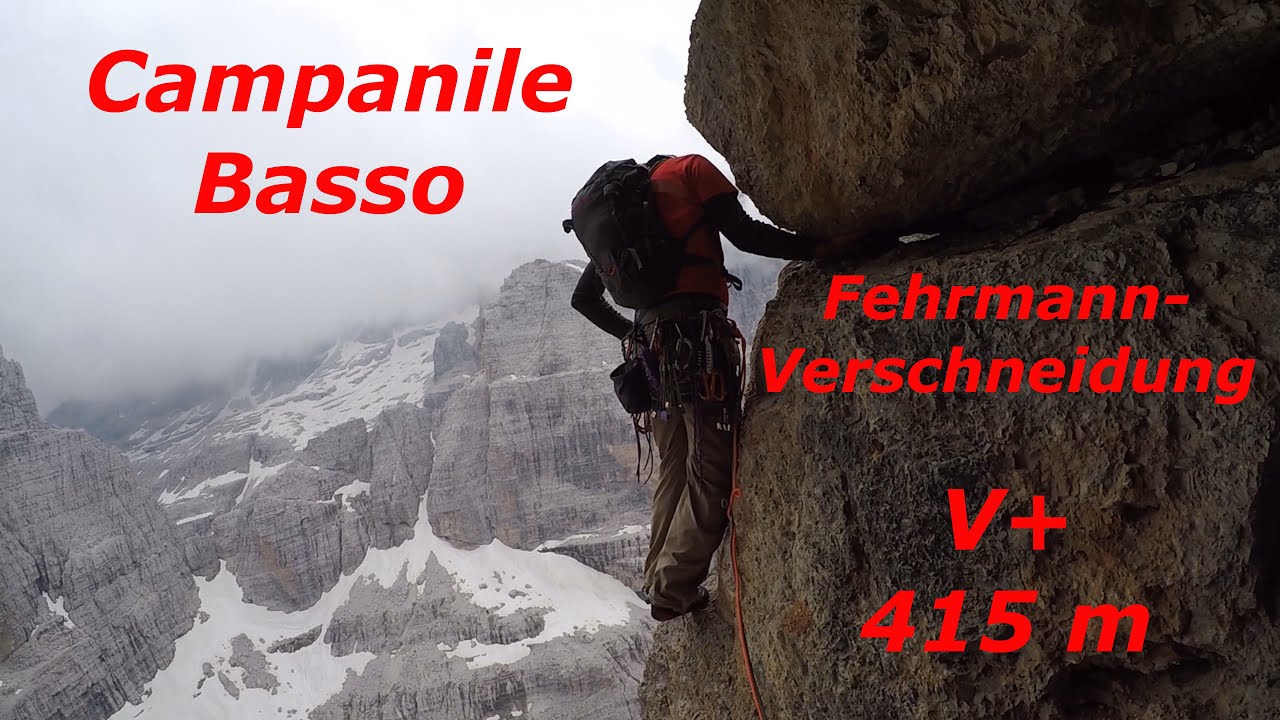 Campanile Basso, Fehrmann Verschneidung, Guglia di Brenta, via Fehrmann, Dolomiten
