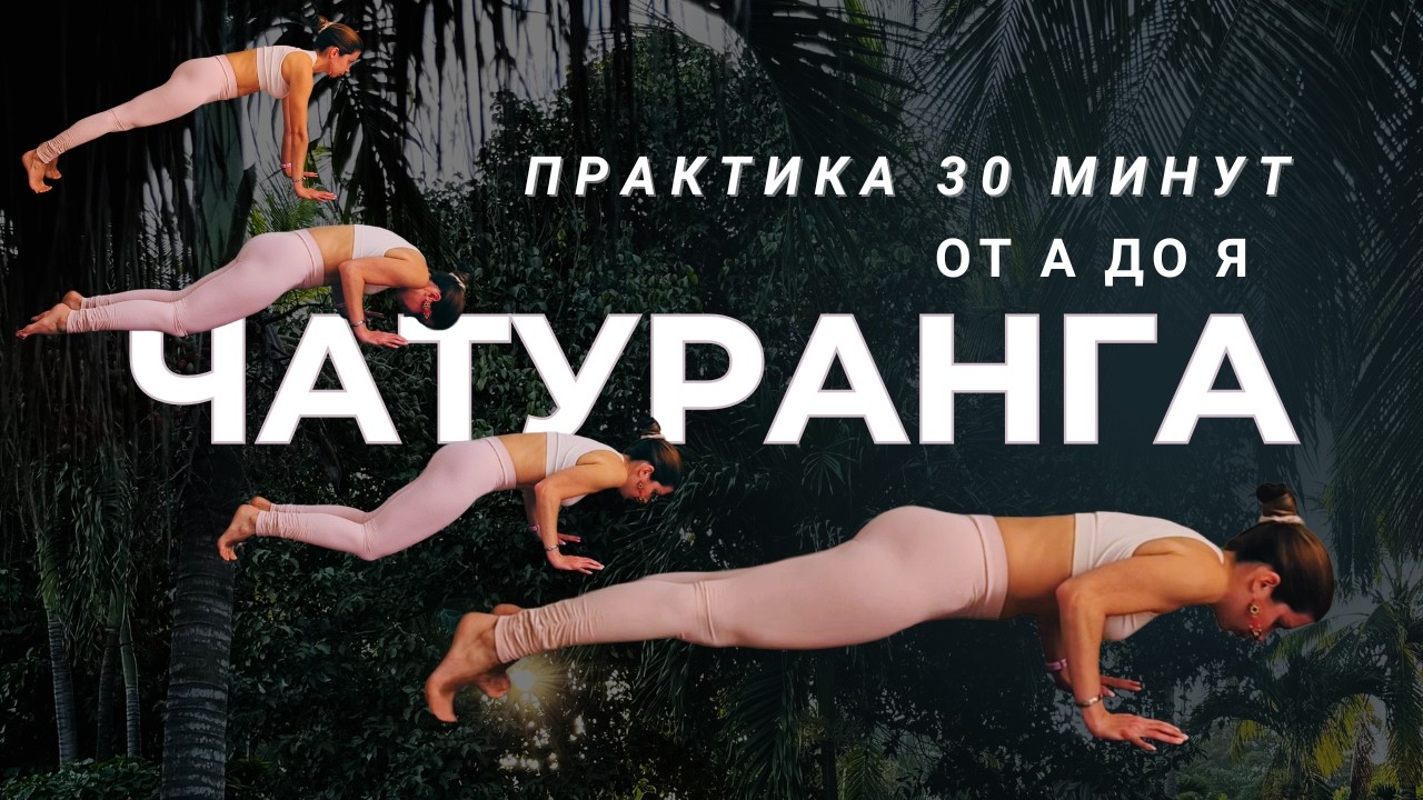 Чатуранга от А до Я - практика для всех уровней со всеми подводящими и компенсациями плюс Шавасана