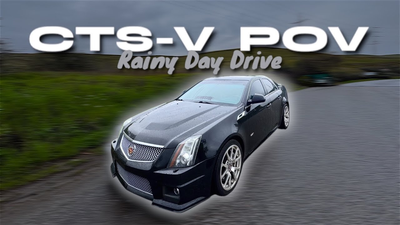 CTS-V SLIDING in the RAIN?! POV DRIVE on a Rainy Day (Supercharger Whine!)