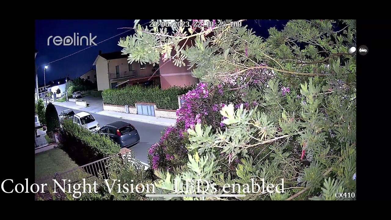 Reolink CX410 - Smart Motion Detection during the night - with LEDs on and off.