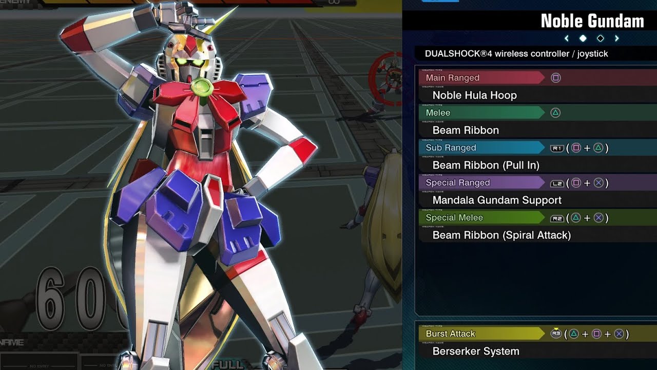 Noble Gundam - Gundam Extreme Versus Maxi Boost ON Combo Guide
