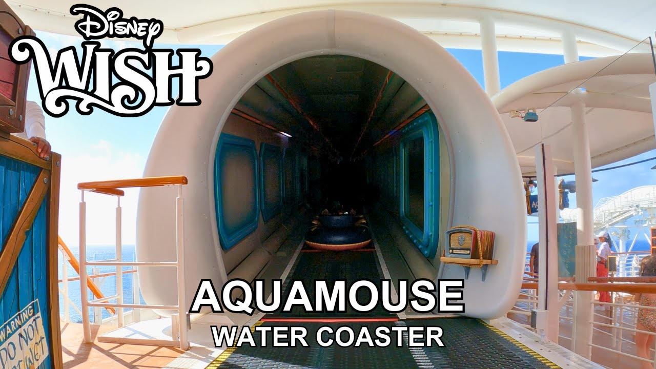 Disney Wish Aquamouse WATER COASTER Full POV in 4K | Disney Cruise Line