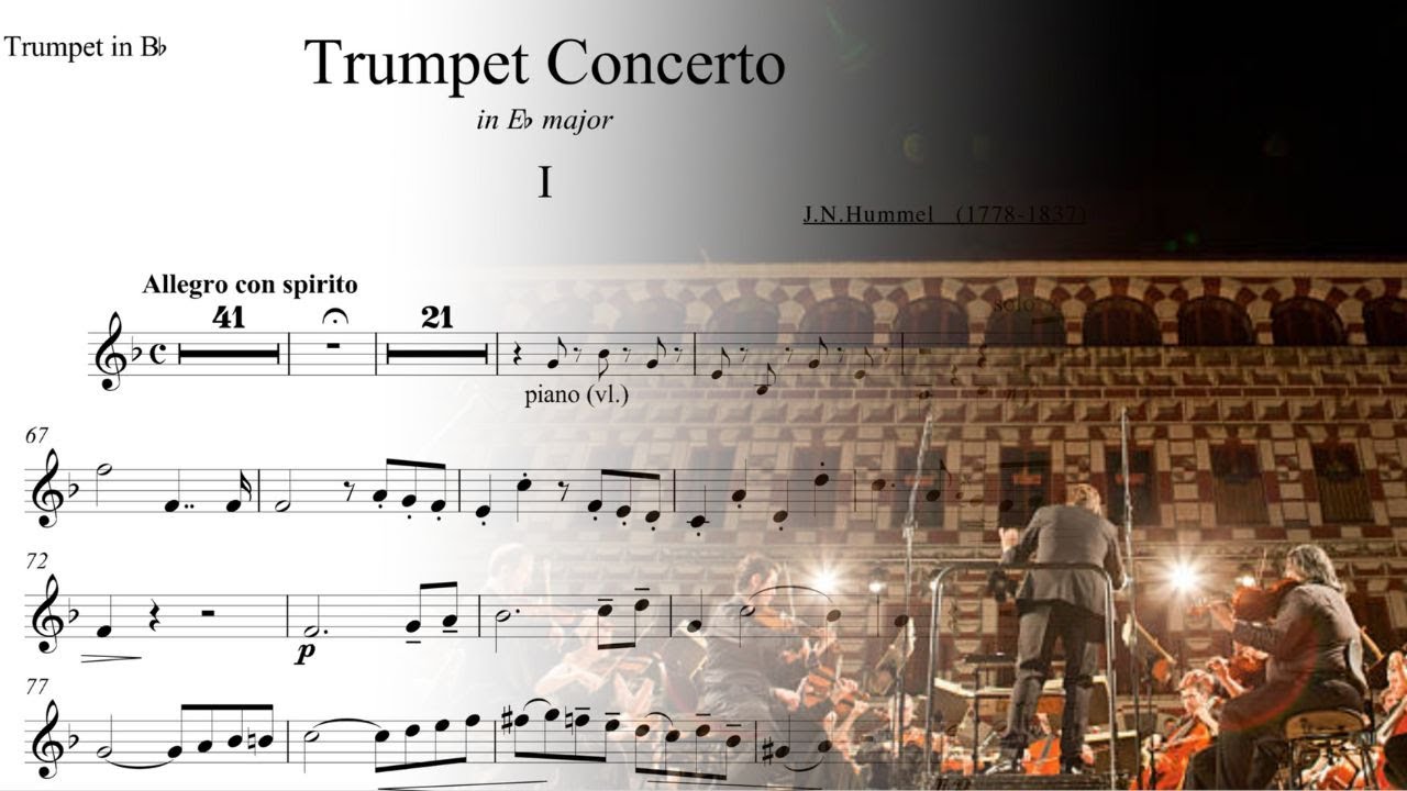 Hummel - Trumpet Concerto in Eb major - 1st movement Orchestra Play Along
