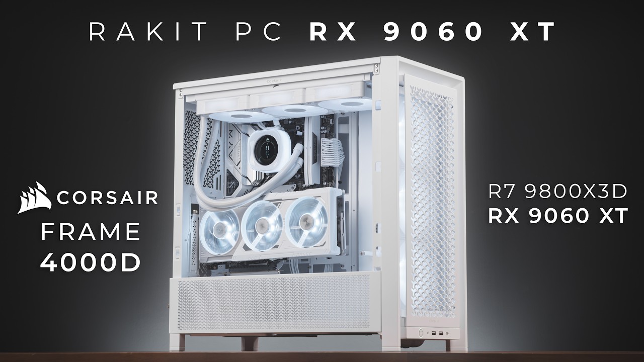 Rakit PC Irit Listrik Full Putih Pakai RX 9060 XT! ft. Corsair | Ryzen 7 9800X3D, Frame 4000D