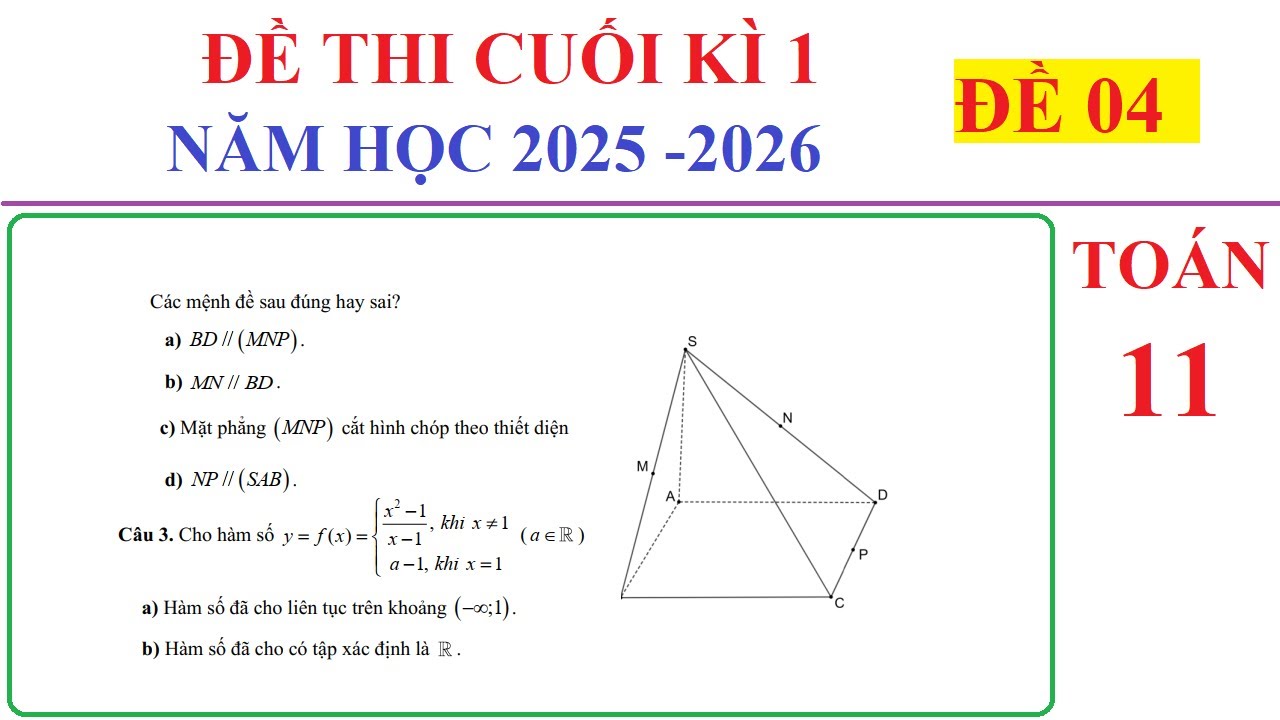 TOÁN 11 - ĐỀ 4 - ĐỀ THI CUỐI HỌC KÌ 1 TOÁN 11 NĂM 2025-2026. ÔN TẬP CUỐI HỌC KÌ 1