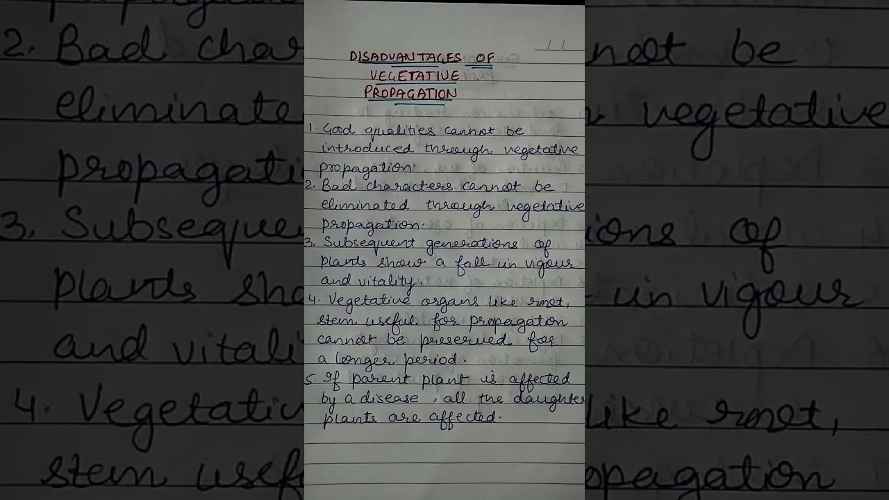 Disadvantages of vegetative propagation