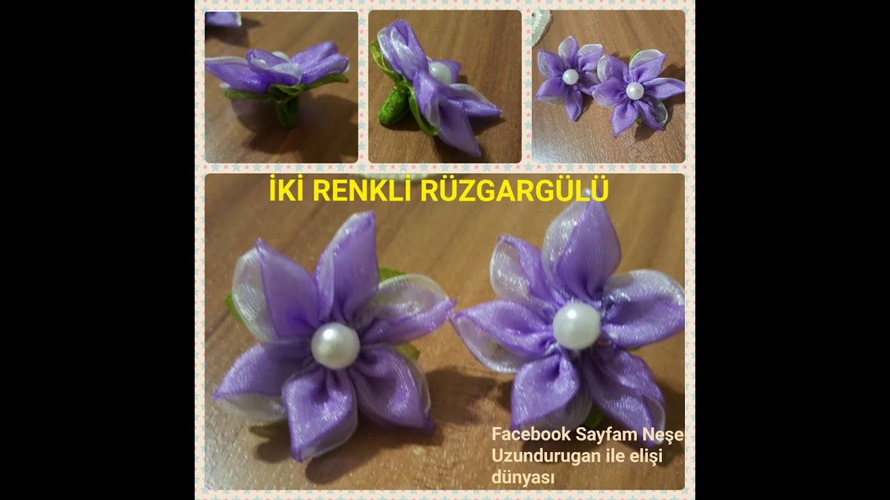 Organze Kurdele oyaları,İKİ RENKLİ RÜZGAR ÇİÇEĞİ,Forex flower,health flower,summer Taksim flower